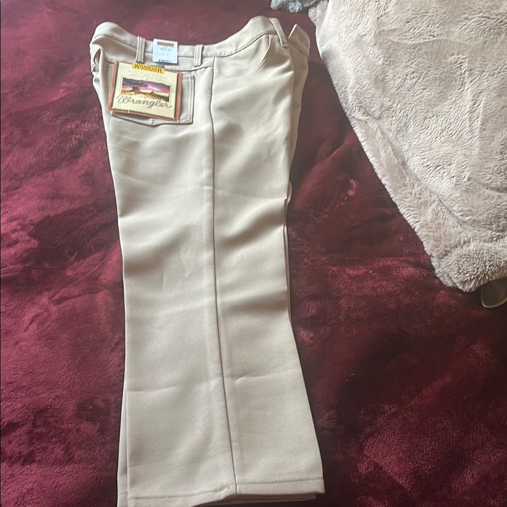 Wrangler Cream Dress Pants Straight-Leg